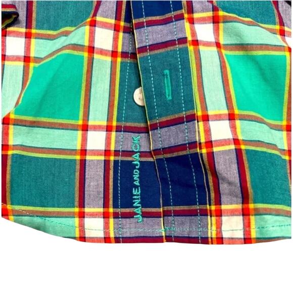 Janie & Jack Boys Plaid Button Down Shirt Size 4 - Picture 4 of 8